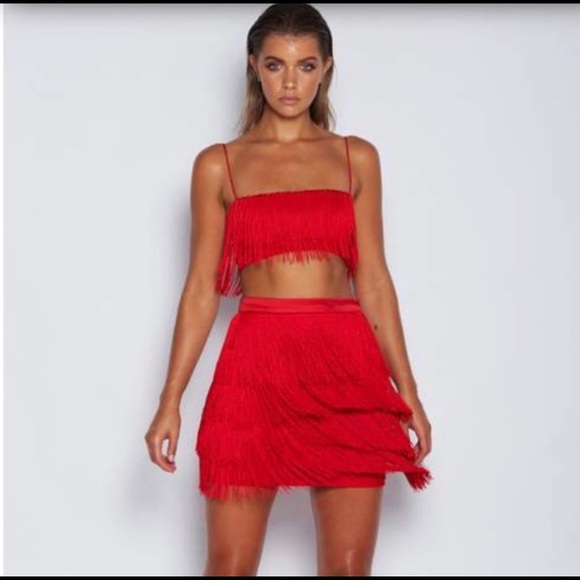 2 piece fringe outfit